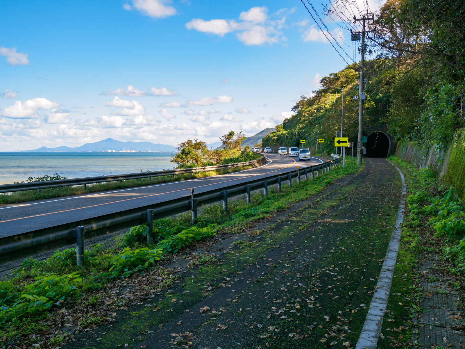 久比岐自転車歩行者道の有間川駅〜谷浜駅間の風景（2022年10月）