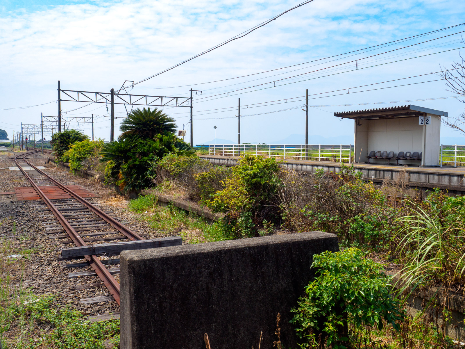 肥後二見駅にある引き込み線（2016年9月）