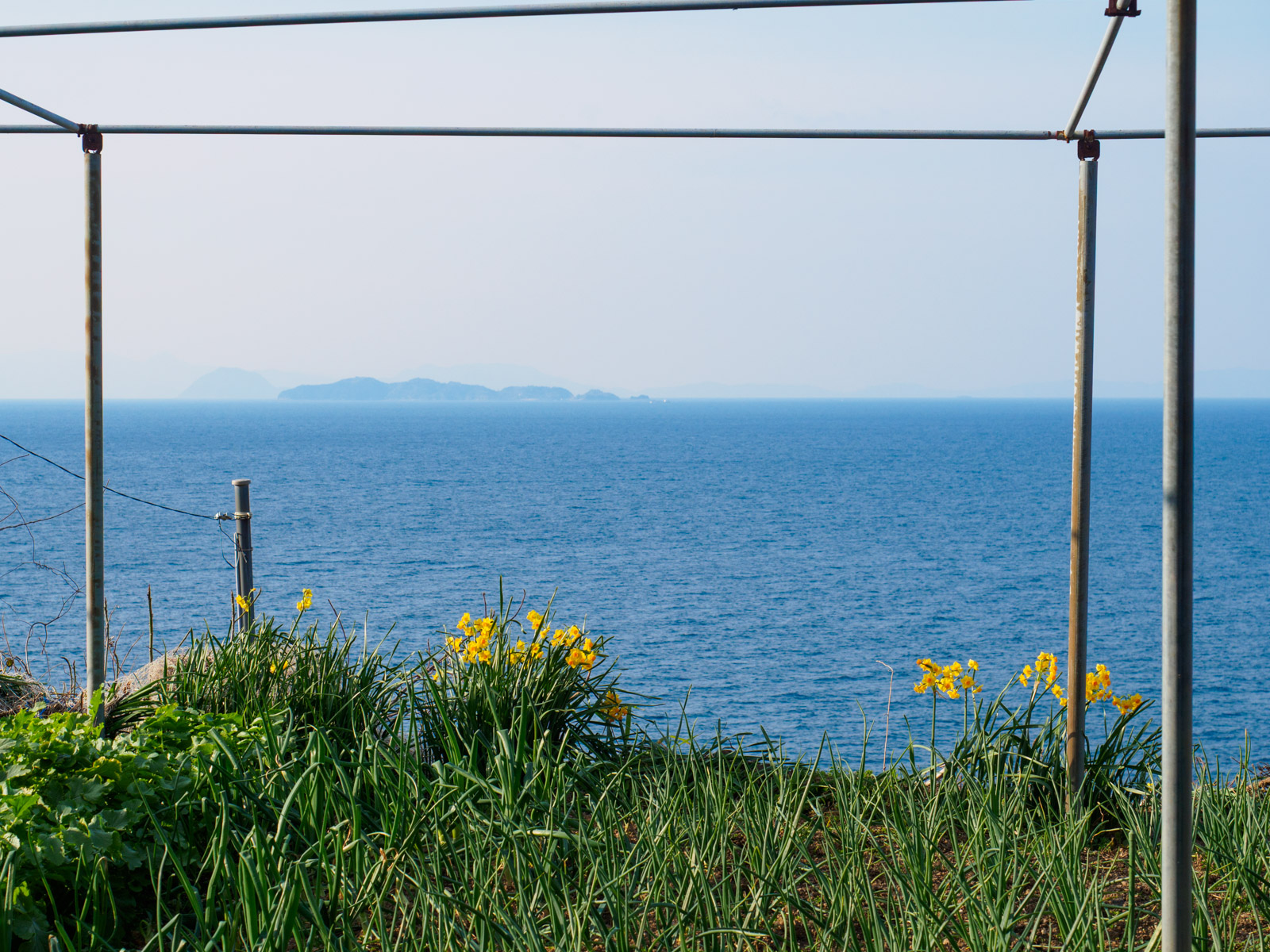 串駅のそばの崖上から見た瀬戸内海(2017年2月)