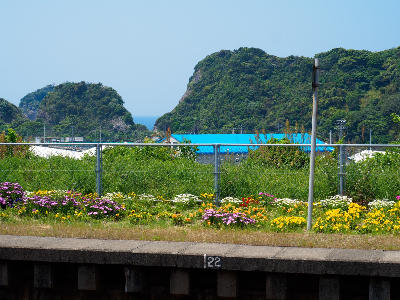 薩摩高城駅から見える東シナ海